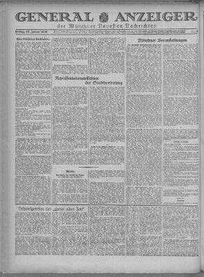 Münchner neueste Nachrichten Freitag 10. Januar 1930