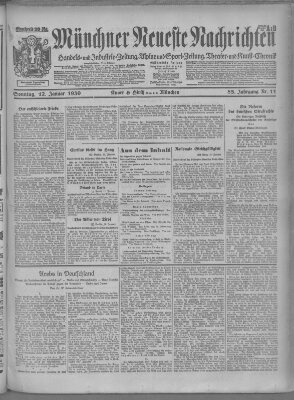 Münchner neueste Nachrichten Sonntag 12. Januar 1930