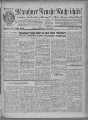 Münchner neueste Nachrichten Samstag 18. Januar 1930