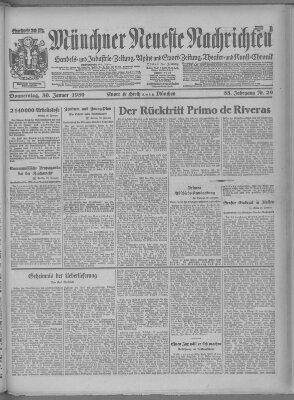 Münchner neueste Nachrichten Donnerstag 30. Januar 1930