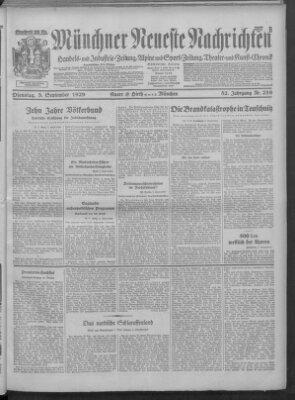 Münchner neueste Nachrichten Dienstag 3. September 1929