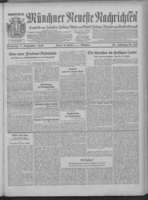 Münchner neueste Nachrichten Samstag 7. September 1929