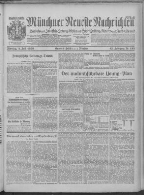 Münchner neueste Nachrichten Montag 8. Juli 1929