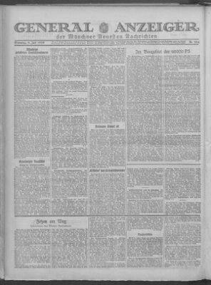 Münchner neueste Nachrichten Dienstag 9. Juli 1929