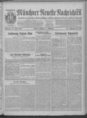 Münchner neueste Nachrichten Montag 15. Juli 1929