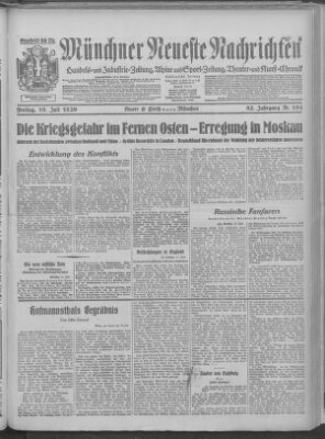 Münchner neueste Nachrichten Freitag 19. Juli 1929