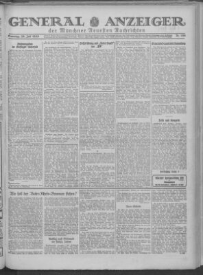 Münchner neueste Nachrichten Samstag 20. Juli 1929