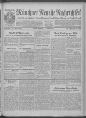 Münchner neueste Nachrichten Samstag 27. Juli 1929