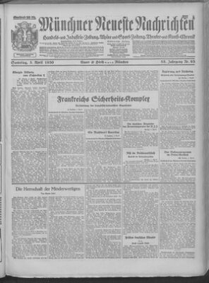 Münchner neueste Nachrichten Samstag 5. April 1930