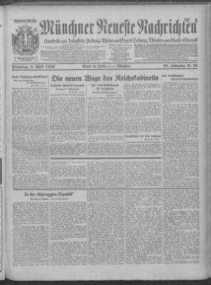 Münchner neueste Nachrichten Dienstag 8. April 1930