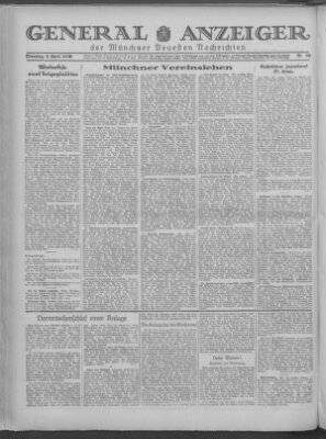 Münchner neueste Nachrichten Dienstag 8. April 1930