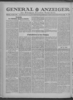 Münchner neueste Nachrichten Mittwoch 16. April 1930