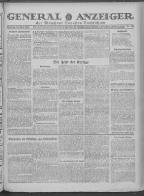 Münchner neueste Nachrichten Samstag 19. April 1930