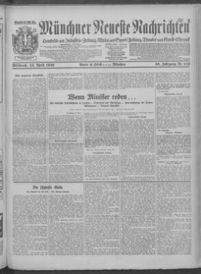 Münchner neueste Nachrichten Mittwoch 23. April 1930