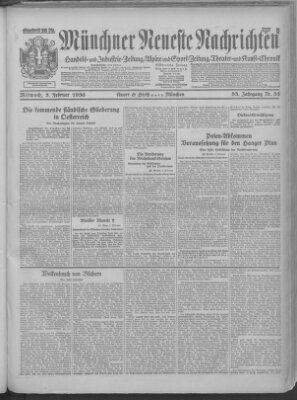 Münchner neueste Nachrichten Mittwoch 5. Februar 1930