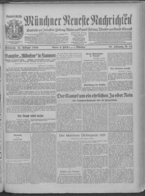 Münchner neueste Nachrichten Mittwoch 12. Februar 1930