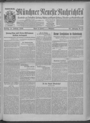 Münchner neueste Nachrichten Freitag 21. Februar 1930