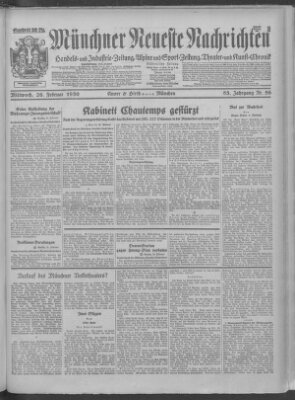 Münchner neueste Nachrichten Mittwoch 26. Februar 1930