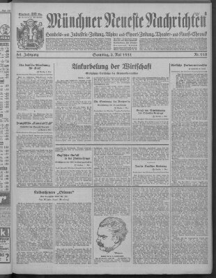 Münchner neueste Nachrichten Samstag 2. Mai 1931