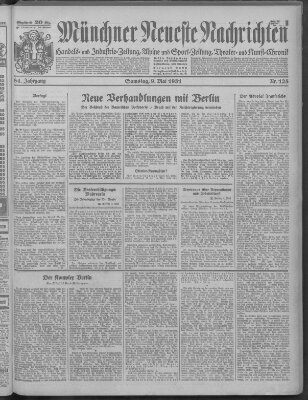 Münchner neueste Nachrichten Samstag 9. Mai 1931