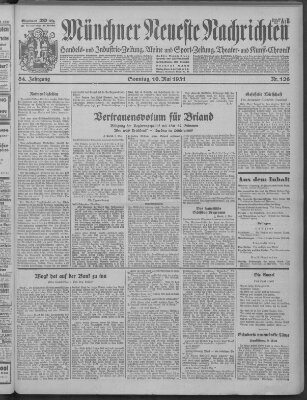 Münchner neueste Nachrichten Sonntag 10. Mai 1931