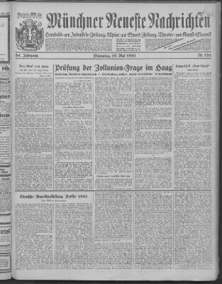 Münchner neueste Nachrichten Dienstag 19. Mai 1931