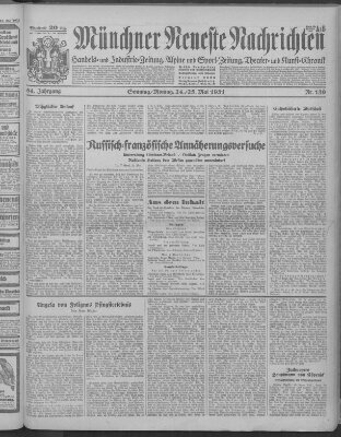 Münchner neueste Nachrichten Sonntag 24. Mai 1931