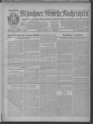 Münchner neueste Nachrichten Samstag 1. März 1930