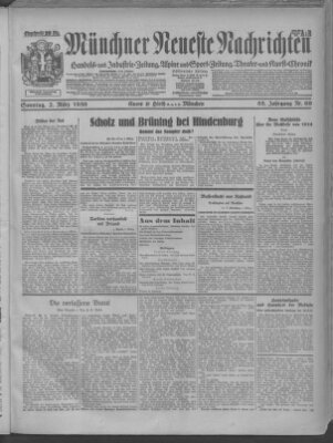 Münchner neueste Nachrichten Sonntag 2. März 1930