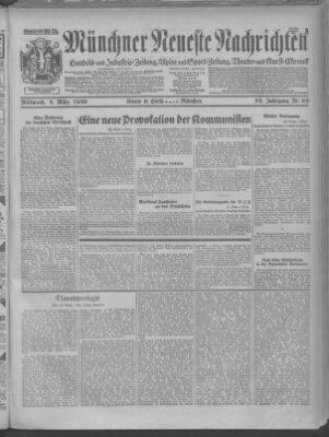 Münchner neueste Nachrichten Mittwoch 5. März 1930