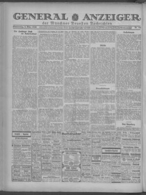 Münchner neueste Nachrichten Donnerstag 6. März 1930