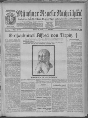 Münchner neueste Nachrichten Freitag 7. März 1930