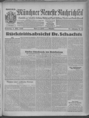 Münchner neueste Nachrichten Samstag 8. März 1930