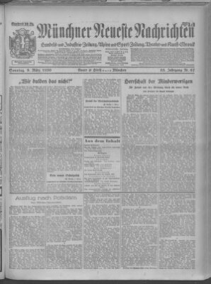 Münchner neueste Nachrichten Sonntag 9. März 1930