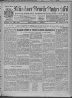 Münchner neueste Nachrichten Mittwoch 12. März 1930