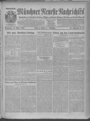 Münchner neueste Nachrichten Samstag 15. März 1930