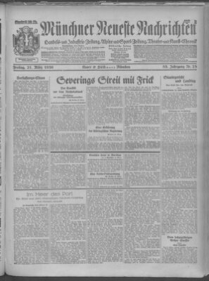 Münchner neueste Nachrichten Freitag 21. März 1930