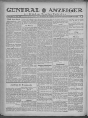 Münchner neueste Nachrichten Donnerstag 27. März 1930