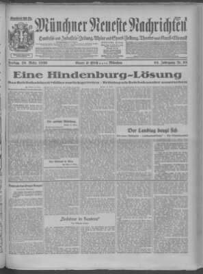 Münchner neueste Nachrichten Freitag 28. März 1930