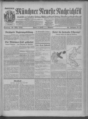 Münchner neueste Nachrichten Sonntag 30. März 1930