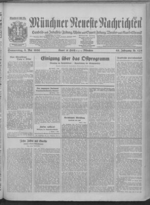 Münchner neueste Nachrichten Donnerstag 8. Mai 1930