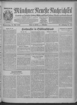 Münchner neueste Nachrichten Donnerstag 15. Mai 1930