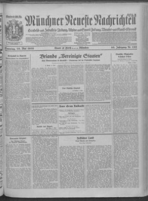 Münchner neueste Nachrichten Sonntag 18. Mai 1930