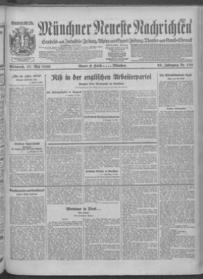 Münchner neueste Nachrichten Mittwoch 21. Mai 1930