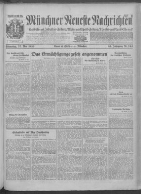 Münchner neueste Nachrichten Dienstag 27. Mai 1930