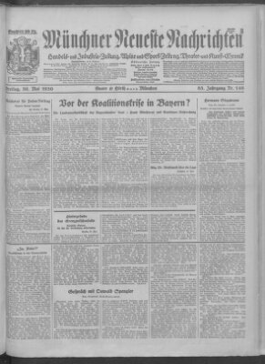 Münchner neueste Nachrichten Freitag 30. Mai 1930