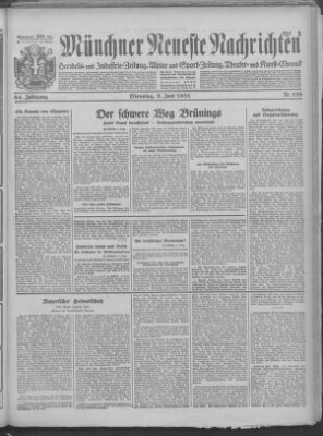 Münchner neueste Nachrichten Tuesday 9. June 1931