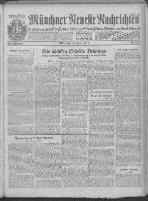 Münchner neueste Nachrichten Mittwoch 10. Juni 1931