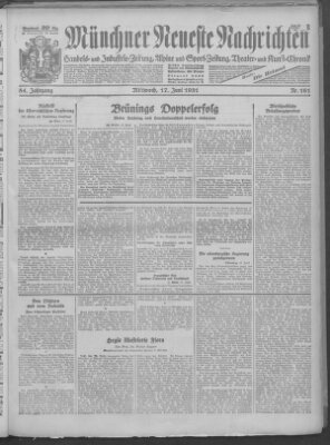 Münchner neueste Nachrichten Mittwoch 17. Juni 1931