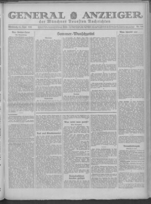 Münchner neueste Nachrichten Mittwoch 24. Juni 1931